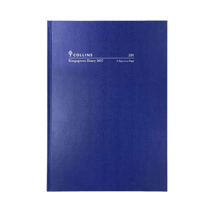 2027 Calendar Year Diary/Planner - 12 Month A5 2 Days to a Page - Hard Cover - Collins Kingsgrove