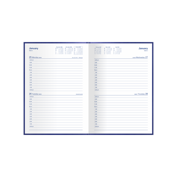 2027 Calendar Year Diary/Planner - 12 Month A5 2 Days to a Page - Hard Cover - Collins Kingsgrove