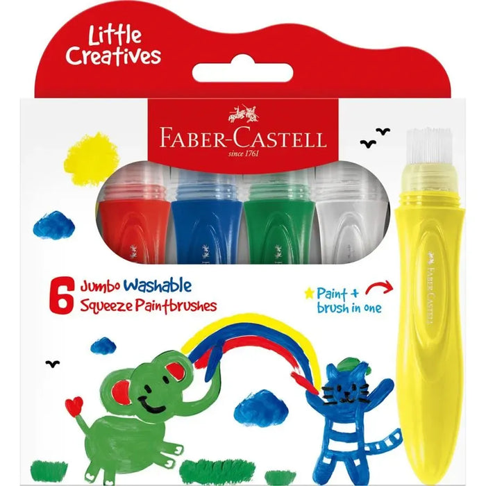 Faber-Castell Little Creatives Squeezing Paintbrush 6pk