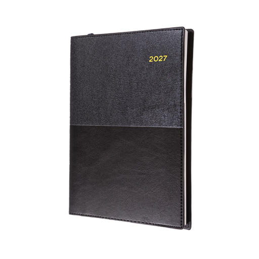 2027 Calendar Year Diary/Planner - 12 Month A5 2 Days to a Page - Soft PU Cover - Collins Vanessa
