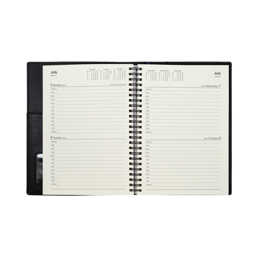 2027 Calendar Year Diary/Planner - 12 Month A5 2 Days to a Page - Soft PU Cover - Collins Vanessa
