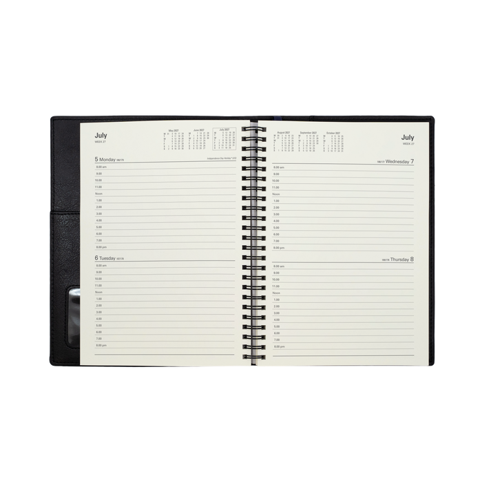 2027 Calendar Year Diary/Planner - 12 Month A5 2 Days to a Page - Soft PU Cover - Collins Vanessa