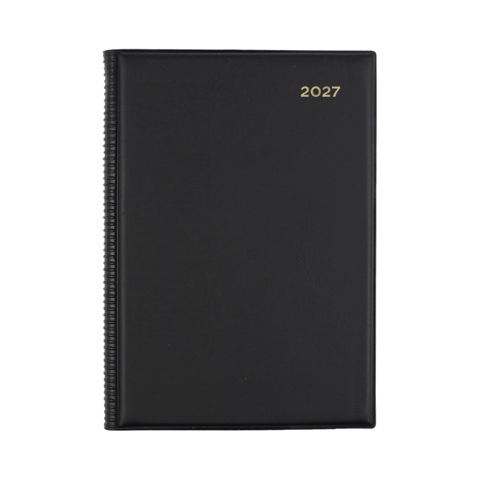 2027 Calendar Year Diary/Planner - 12 Month A5 2 Days to a Page - PVC Cover - Collins Belmont Range
