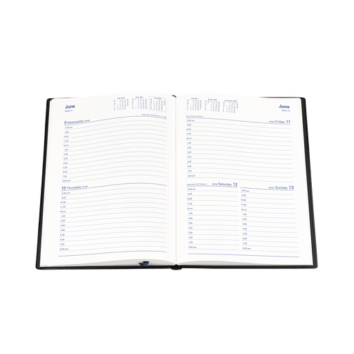2027 Calendar Year Diary/Planner - 12 Month A5 2 Days to a Page - PVC Cover - Collins Belmont Range