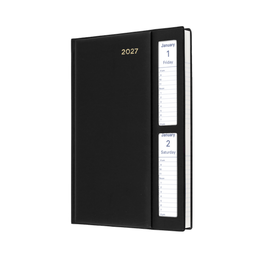 2027 Calendar Year Diary/Planner - 12 Month A5 2 Days to a Page, Windowfaced - PVC Cover - Collins