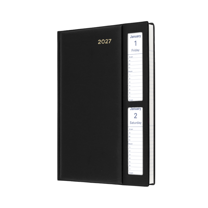 2027 Calendar Year Diary/Planner - 12 Month A5 2 Days to a Page, Windowfaced - PVC Cover - Collins