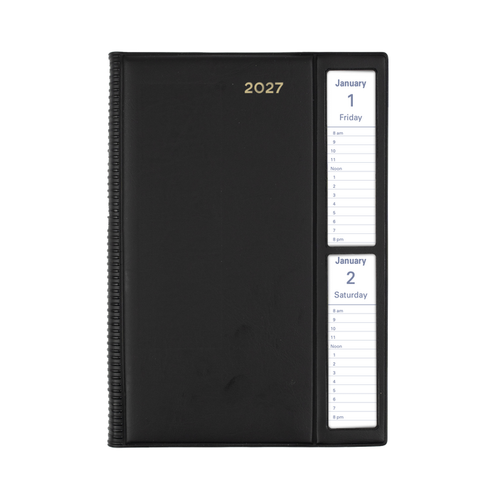 2027 Calendar Year Diary/Planner - 12 Month A5 2 Days to a Page, Windowfaced - PVC Cover - Collins