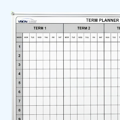 Visionchart Whiteboard Planner School 4 Term Standard Frame VDT401