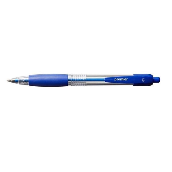 Premier Retractable Ballpoint Pen, Blue, Medium 1.0m - Starting from low 8 Cents Each Pen - Buy in Box 12 pens