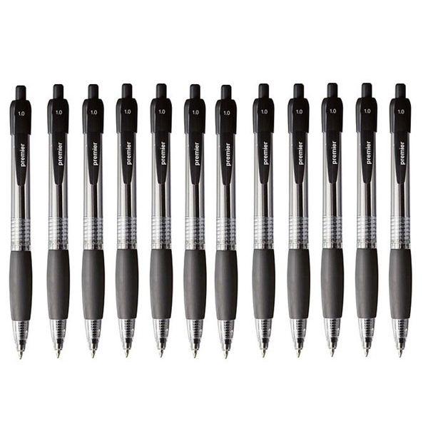 Retractable Ballpoint Pen Medium 1.0mm Black Box 12 - Starting from low 8 Cents Each Pen - Buy in Box 12 pens