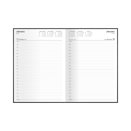 2027 Calendar Year Diary/Planner - 12 Month A4 Day to Page - Hard Cover - Collins Kyoto Range