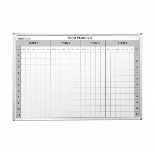 Visionchart Whiteboard Planner School 4 Term Standard Frame VDT401