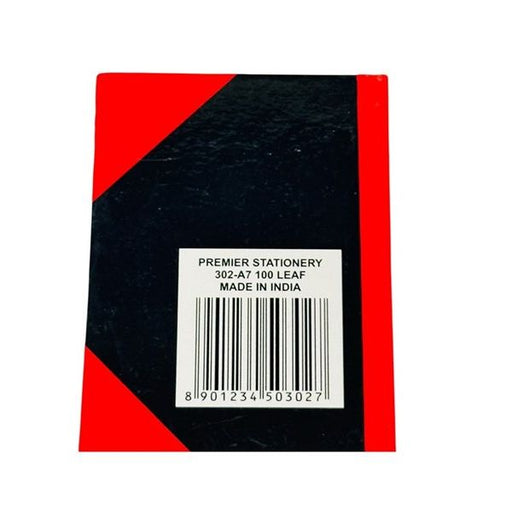 Notebook Hardcover Ruled A7 200 Page Red/Black Ruled pages 100 Leaf Gloss Cover Non-Indexed