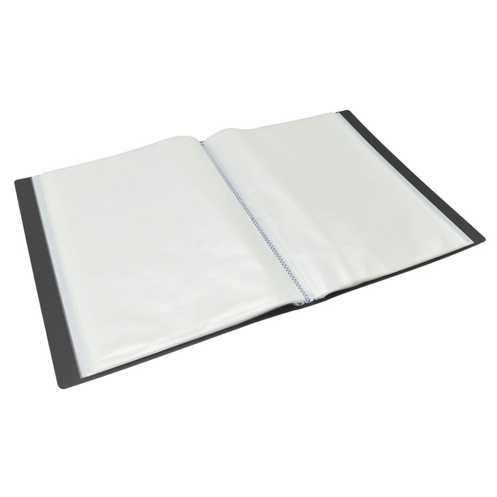 Bantex Fixed Insert Spine Display Books PP A4 40 Pockets Black