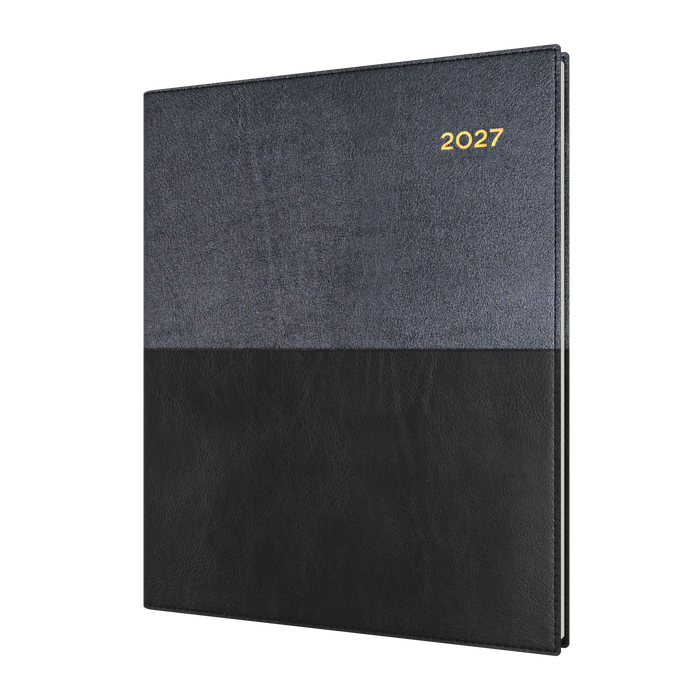 2027 Calendar Year Diary/Planner - 12 Month Quarto Week to View (Vertical) - Soft PU Cover