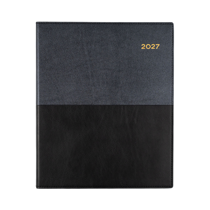 2027 Calendar Year Diary/Planner - 12 Month Quarto Week to View (Vertical) - Soft PU Cover