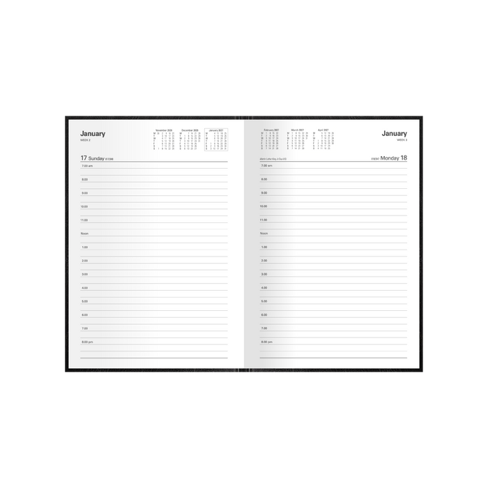 2027 Calendar Year Diary/Planner - 12 Month A5 Day to Page - Hard Cover - Collins Kyoto Range