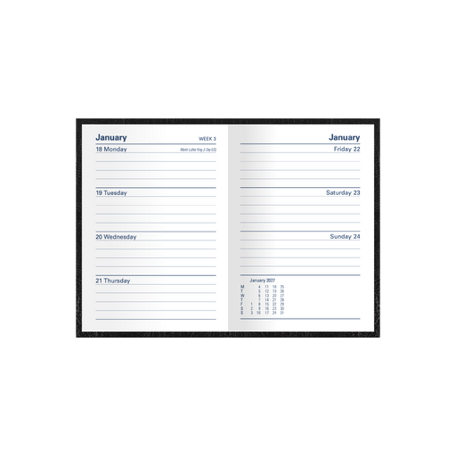 2027 Calendar Year Diary/Planner - 12 Month A7 Week to View - Hard Cover - Collins Kyoto Range