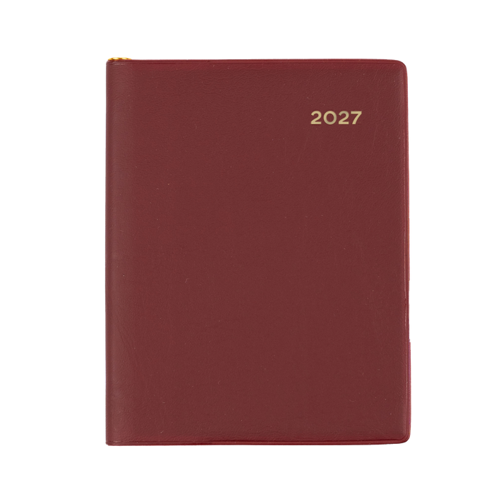2027 Calendar Year Diary/Planner - 12 Month A7 Week to View w Pencil - PVC Cover - Collins Belmont Range