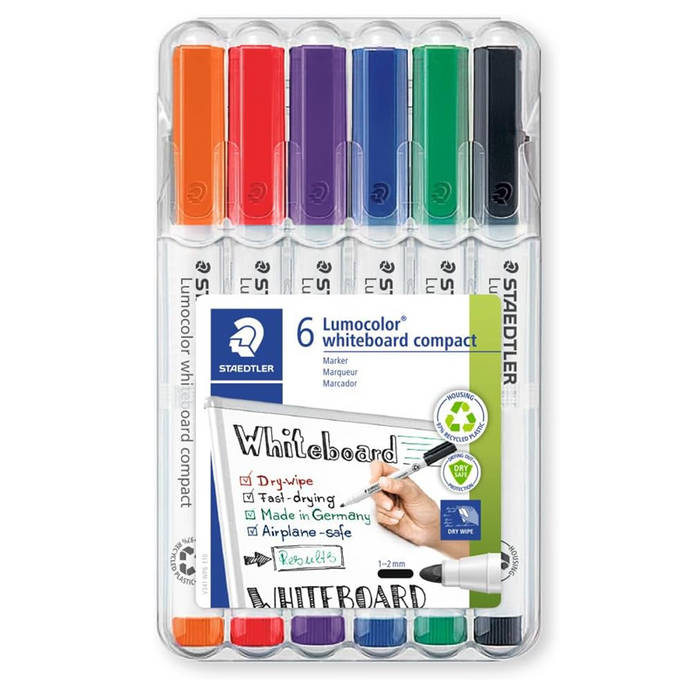 Staedtler Lumocolor Compact Whiteboard Marker Set - Pack of 6