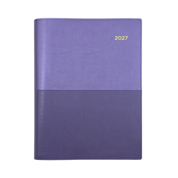 2027 Calendar Year Diary/Planner - 12 Month A4 Week to View - Soft PU Cover - Collins Vanessa Range