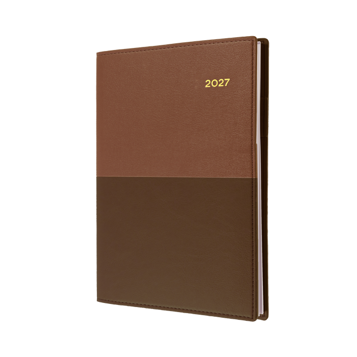 2027 Calendar Year Diary/Planner - 12 Month A4 Week to View - Soft PU Cover - Collins Vanessa Range