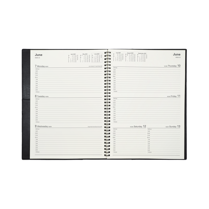 2027 Calendar Year Diary/Planner - 12 Month A4 Week to View - Soft PU Cover - Collins Vanessa Range