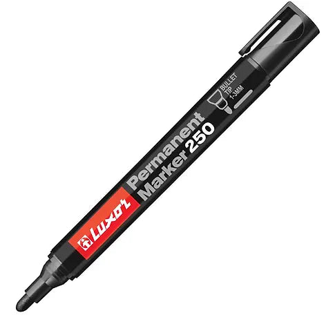 Luxor Permanent Marker 250, Black, Bullet Point