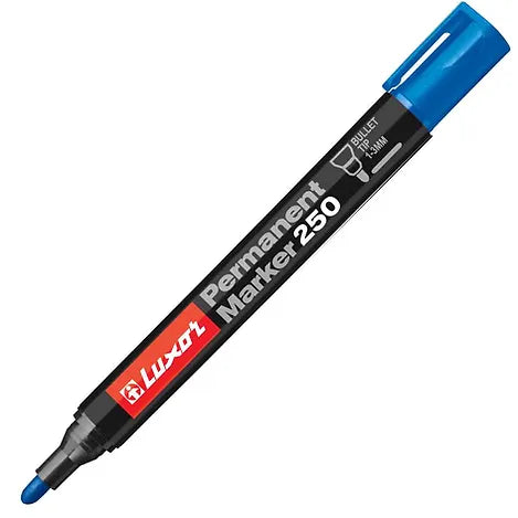 Luxor Permanent Marker 250, Blue, Bullet Point