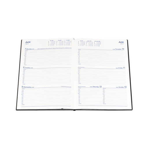 2027 Calendar Year Diary/Planner - 12 Month A4 Week to View - PVC Cover - Collins Belmont Range