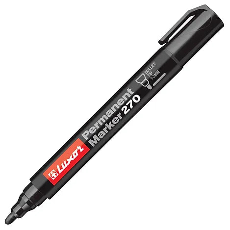 Luxor Permanent Marker 270, Black, Bullet Point