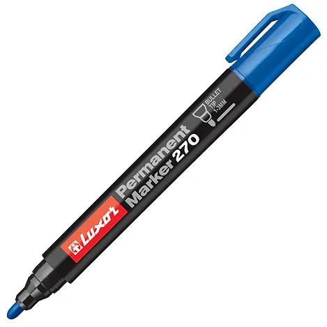 Luxor Permanent Marker 270, Blue, Bullet Point