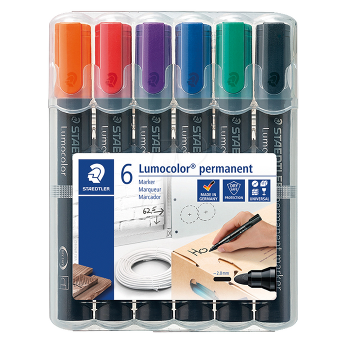 Staedtler Lumocolor Permanent Marker Set Bullet - 6 Pack