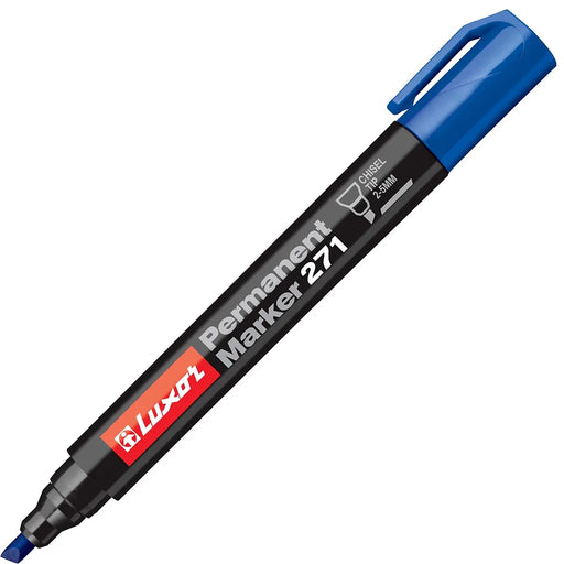 Luxor Permanent Marker 271, Blue, Chisel Point