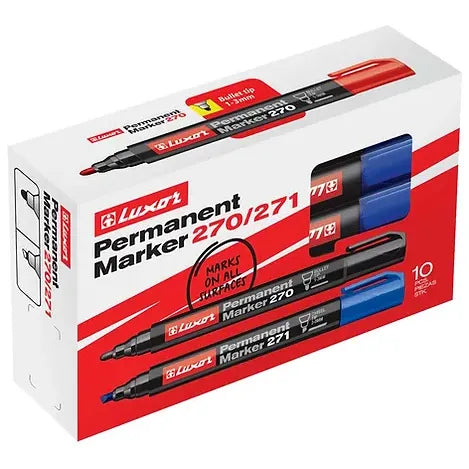 Luxor Permanent Marker 271, Red, Chisel Point