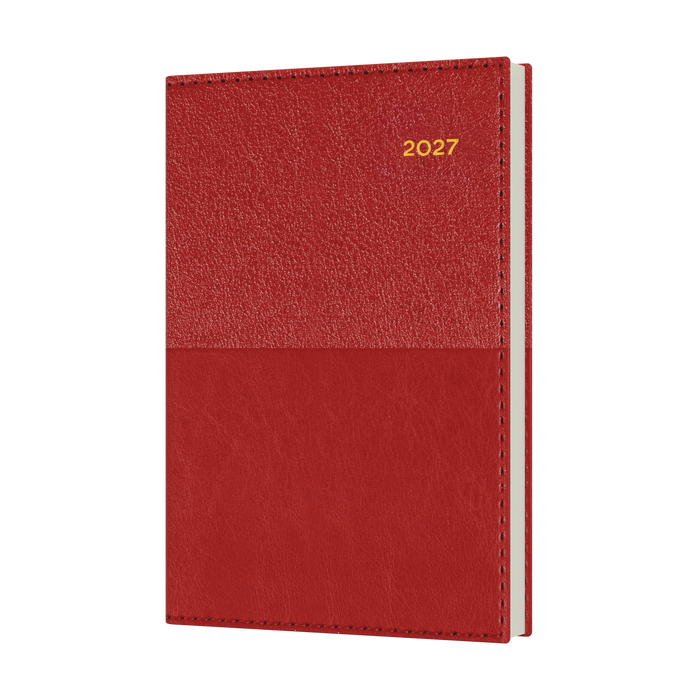2027 Calendar Year Diary/Planner - 12 Month B7R Week to View - Soft PU Cover - Collins Vanessa Range