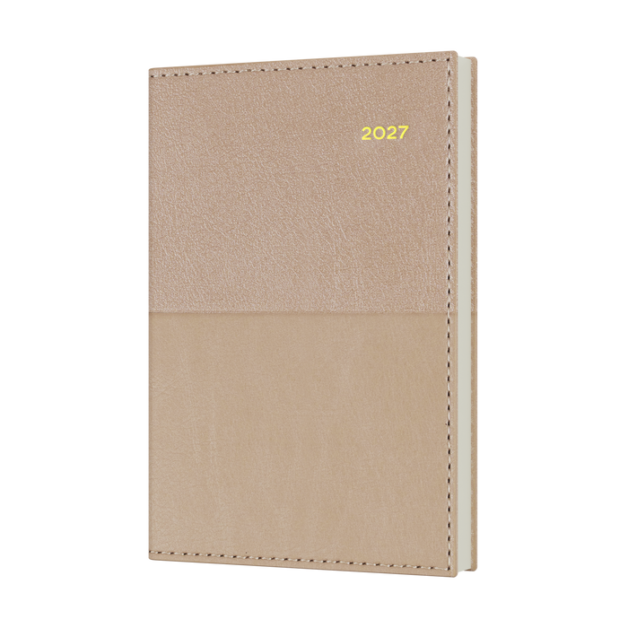 2027 Calendar Year Diary/Planner - 12 Month B7R Week to View - Soft PU Cover - Collins Vanessa Range