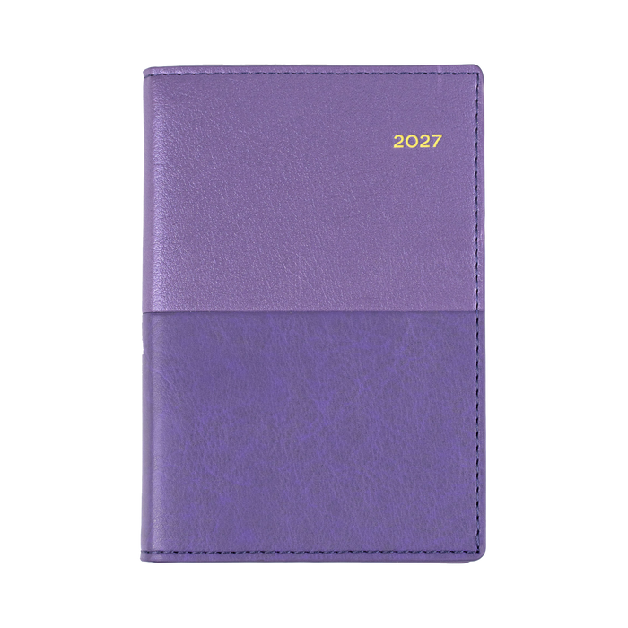 2027 Calendar Year Diary/Planner - 12 Month B7R Week to View - Soft PU Cover - Collins Vanessa Range
