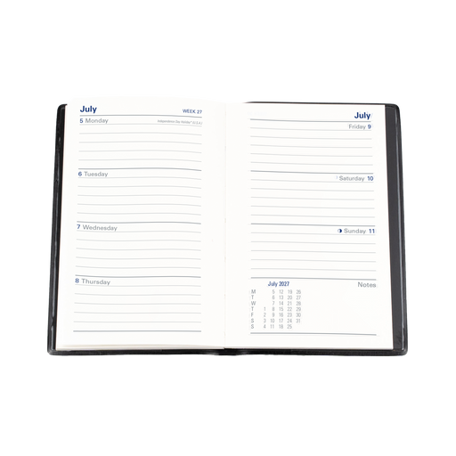 2027 Calendar Year Diary/Planner - 12 Month B7R Week to View - PVC Cover - Collins Belmont Range
