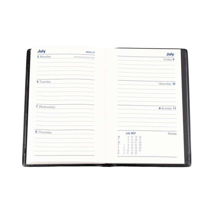 2027 Calendar Year Diary/Planner - 12 Month B7R Week to View - PVC Cover - Collins Belmont Range