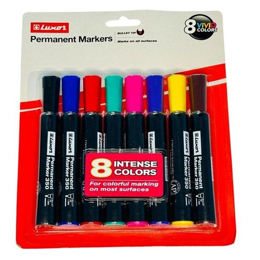 Luxor Permanent Markers – 8 Vivid Colors