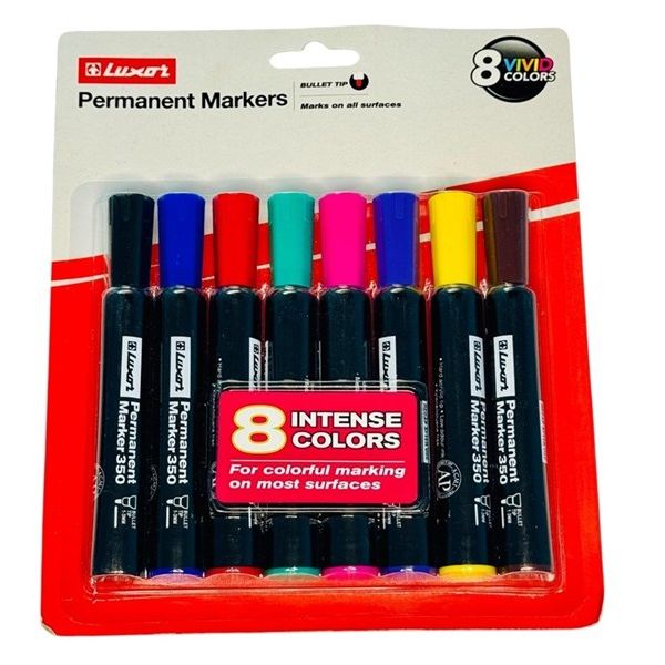 Luxor Permanent Markers – 8 Vivid Colors