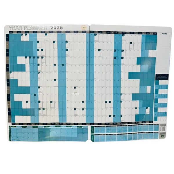 Bibbulmun 2026 Yearly Wall Planner – 870mm x 610mm