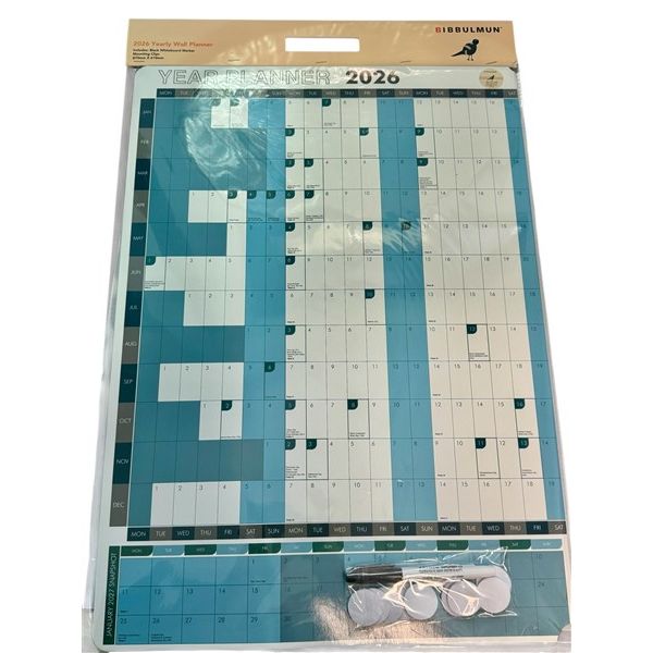 Bibbulmun 2026 Yearly Wall Planner – 870mm x 610mm