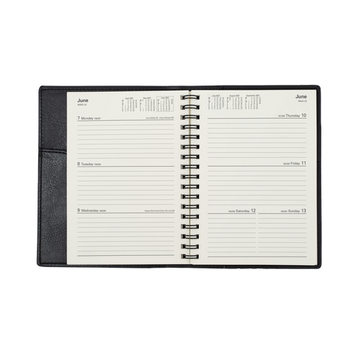 2027 Calendar Year Diary/Planner - 12 Month A6 Week to View - Soft PU Cover - Collins Vanessa Range