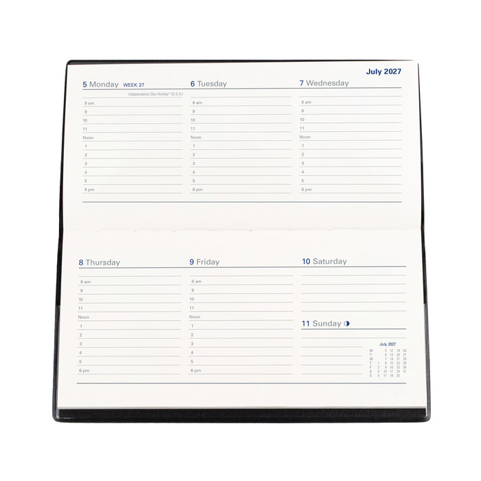2027 Calendar Year Diary/Planner - 12 Month B6/7 (Landscape) Week to View - PVC Cover - Collins