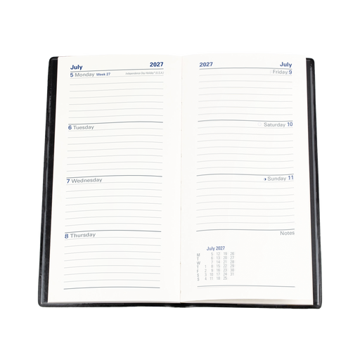 2027 Calendar Year Diary/Planner - 12 Month B6/7 Slimline Week to View - PVC Cover - Collins