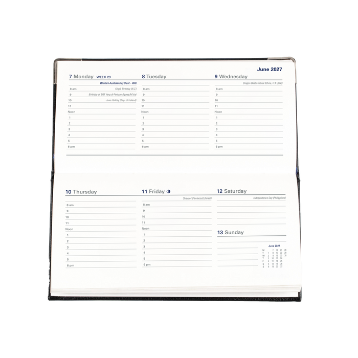 2027 Calendar Year Diary/Planner - 12 Month B6/7 Week to View - Hard Cover - Collins Management