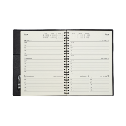 2027 Calendar Year Diary/Planner - 12 Month A5 Week to View - Soft PU Cover - Collins Vanessa Range