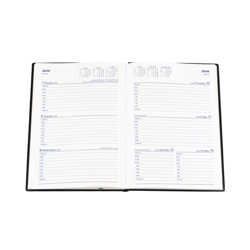2027 Calendar Year Diary/Planner - 12 Month A5 Week to View - PVC Cover - Collins Belmont Range